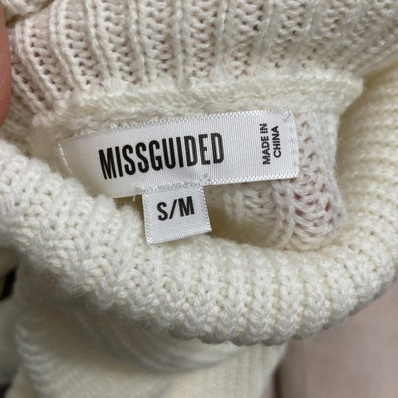 Missguided Crop/Cowl White Sweater Small - Picture 5 of 6
